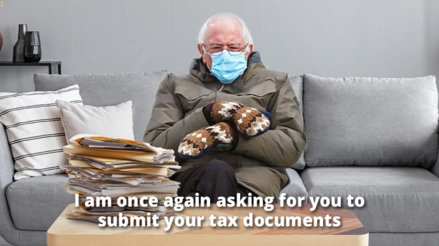 Funny accounting meme with Bernie Sanders.
