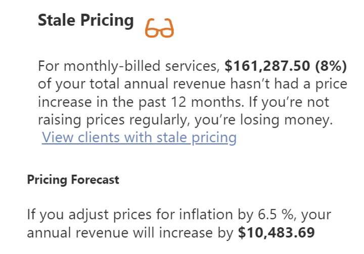 stale pricing dashboard