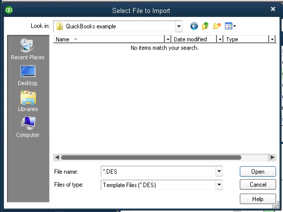 import template files lists select file